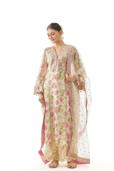 Gopi Vaid Kavya Tunic With Palazzo And Dupatta indian designer wear online shopping melange singapore