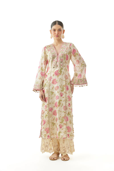Gopi Vaid Kavya Tunic With Palazzo indian designer wear online shopping melange singapore 
