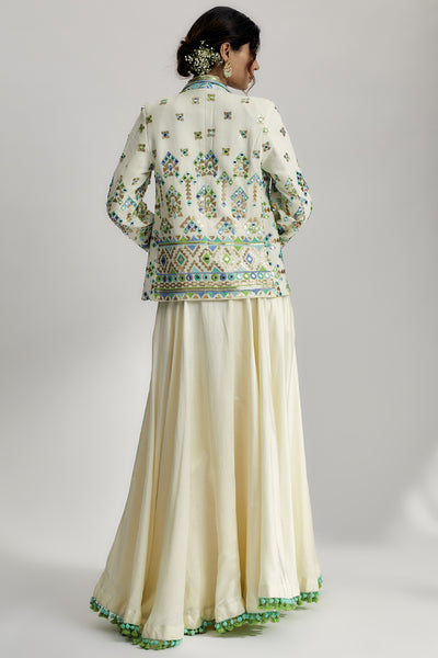 Gopi Vaid Laira Blazer Set With Victorian Skirt indian designer wear online shopping melange singapore