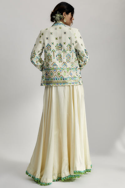 Gopi Vaid Laira Blazer Set With Victorian Skirt indian designer wear online shopping melange singapore 