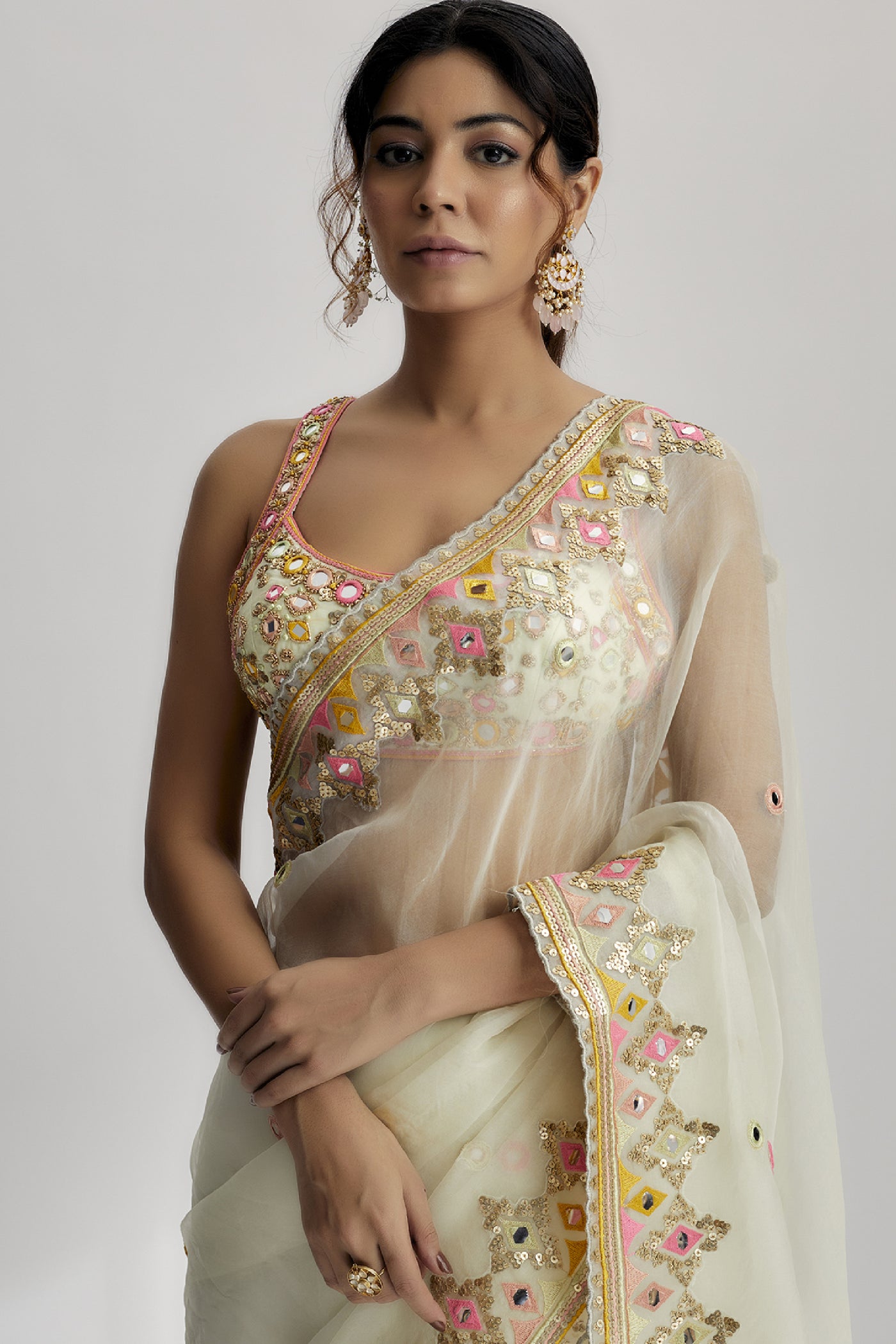 Gopi Vaid Maahi Saree Set Indian designer wear online shopping melange singapore