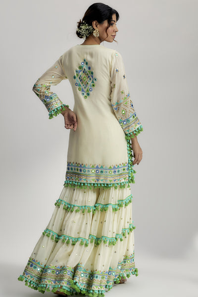 Gopi Vaid Maahika Layered Sharara Set indian designer wear online shopping melange singapore 