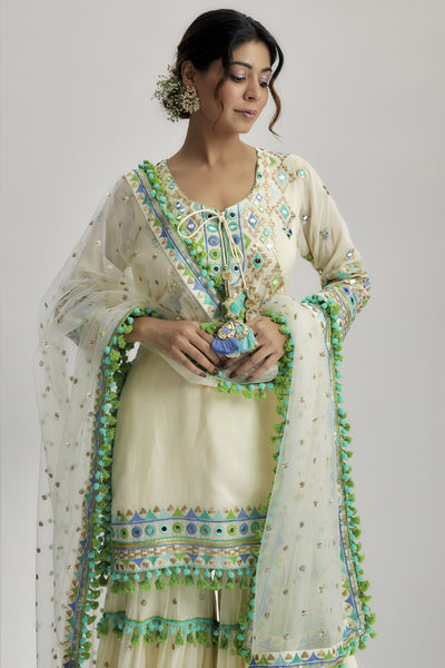 Gopi Vaid Maahika Layered Sharara Set indian designer wear online shopping melange singapore