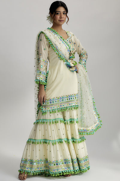 Gopi Vaid Maahika Layered Sharara Set indian designer wear online shopping melange singapore 