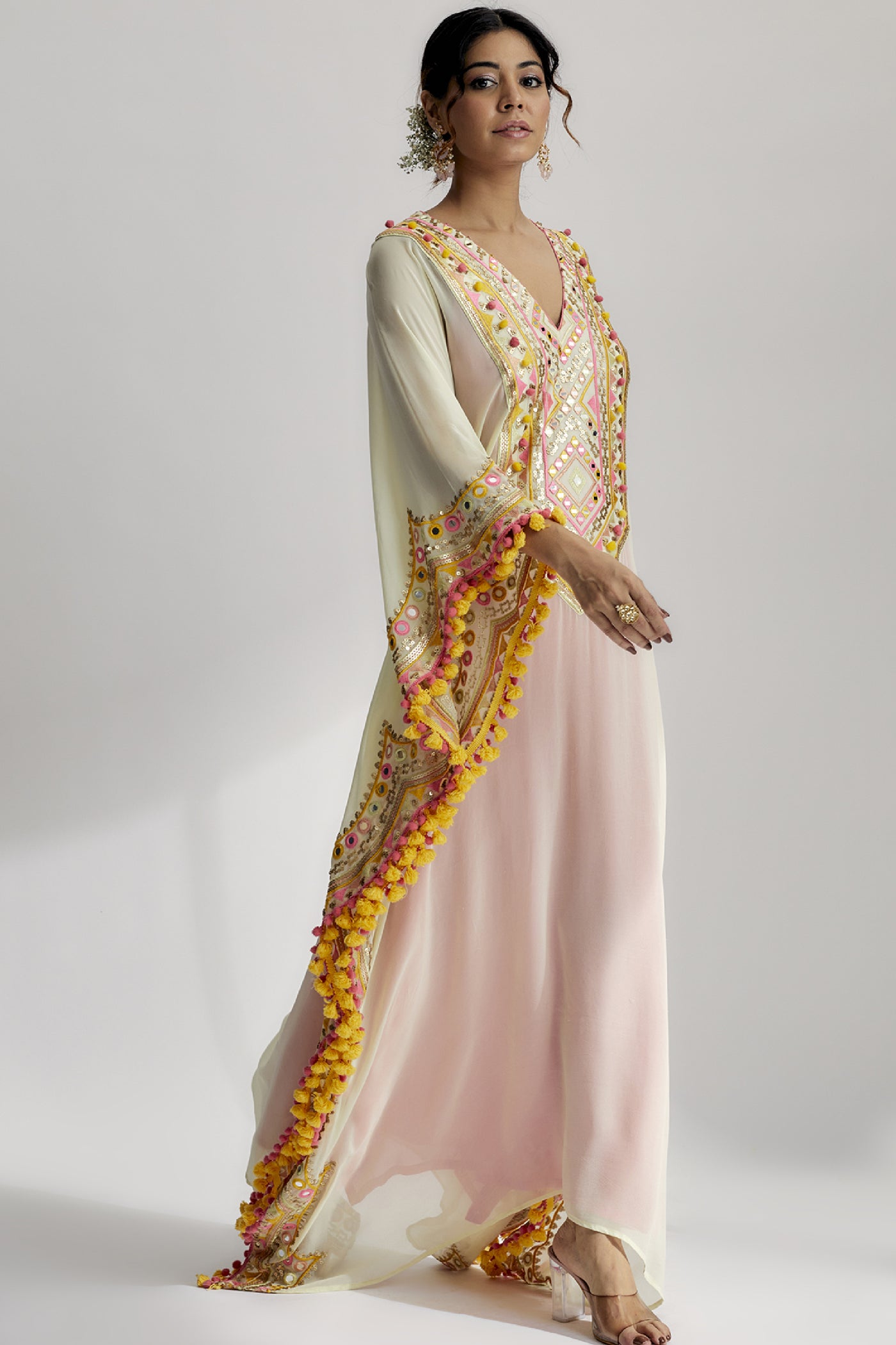 Gopi Vaid Miraan Scallop Kaftan Indian designer wear online shopping melange singapore 