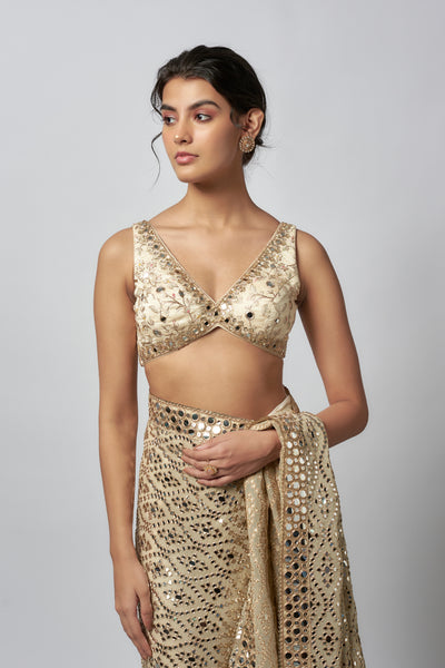 Gopi Vaid Mirai Saree Set indian designer wear online shopping melange singapore