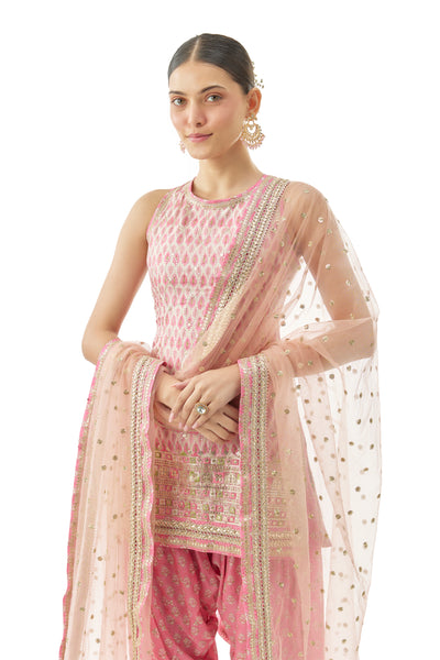 Gopi Vaid Nandini Kurta With Farshi Salwar Set indian designer wear online shopping melange singapore