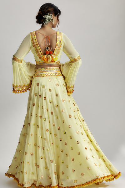 Gopi Vaid Navya Victorian Skirt Set indian designer wear online shopping melange singapore