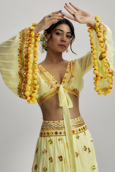 Gopi Vaid Navya Victorian Skirt Set indian designer wear online shopping melange singapore 