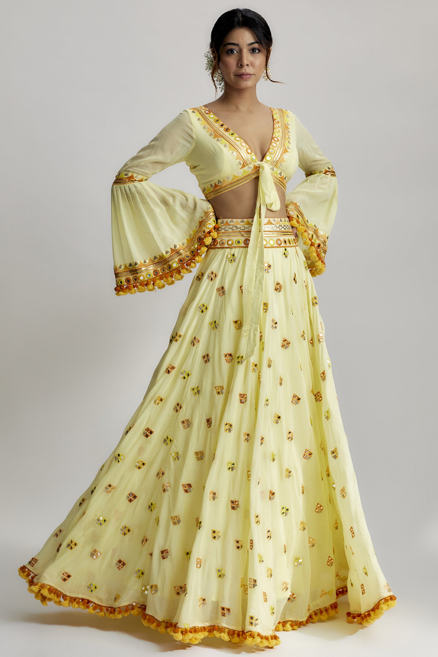 Gopi Vaid Navya Victorian Skirt Set indian designer wear online shopping melange singapore