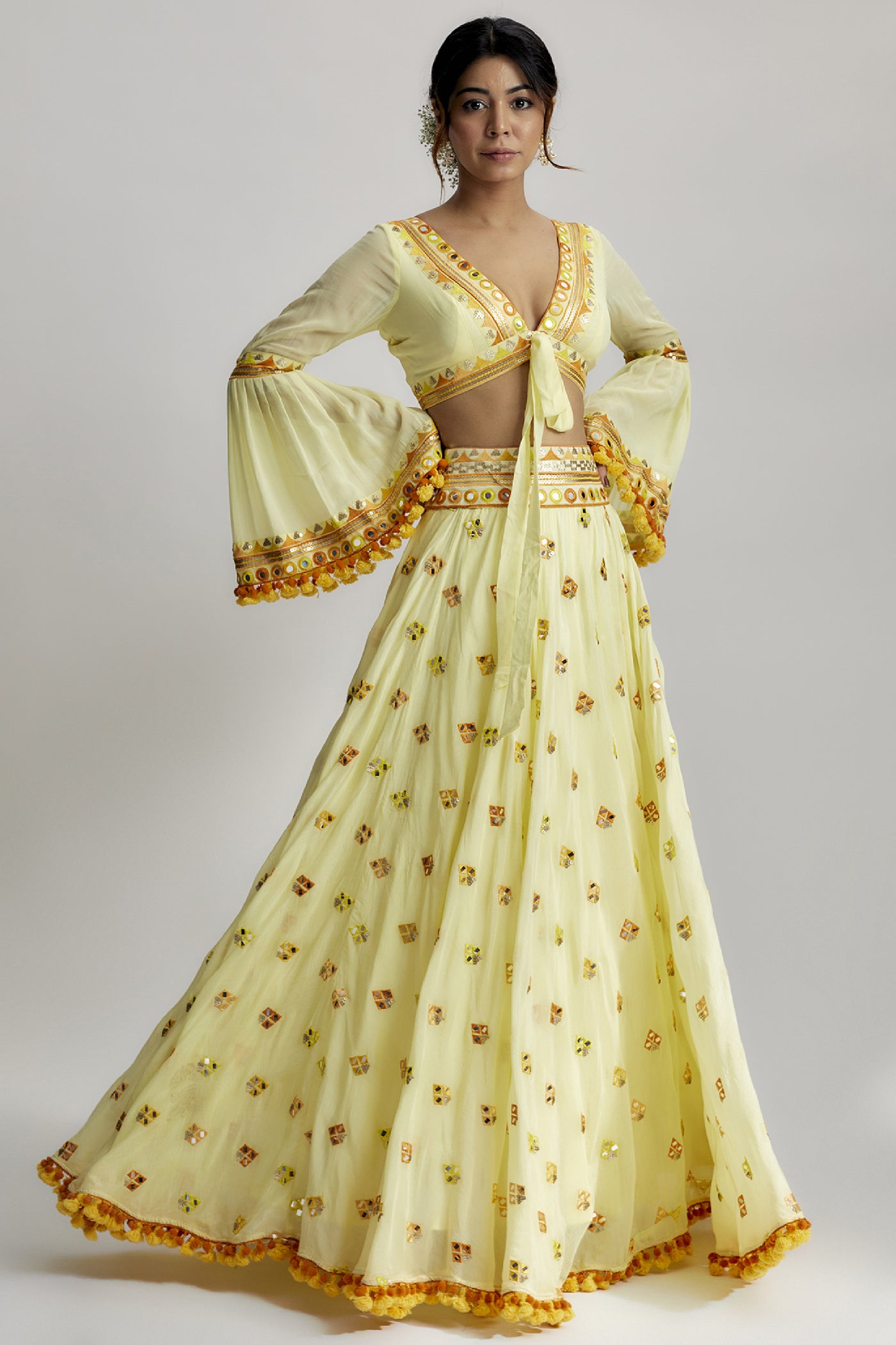 Gopi Vaid Navya Victorian Skirt Set indian designer wear online shopping melange singapore 