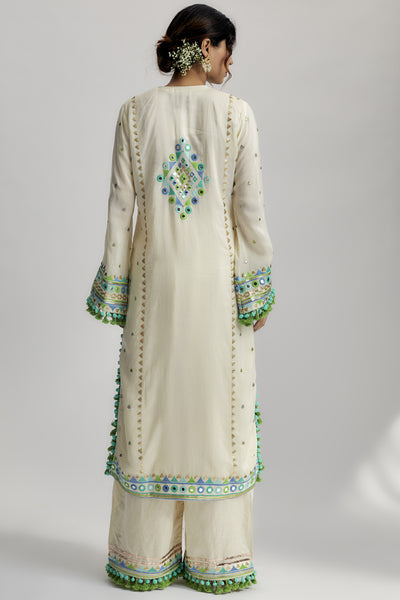 Gopi Vaid Nishika Long Kurta with Palazzo indian designer wear online shopping melange singapore 