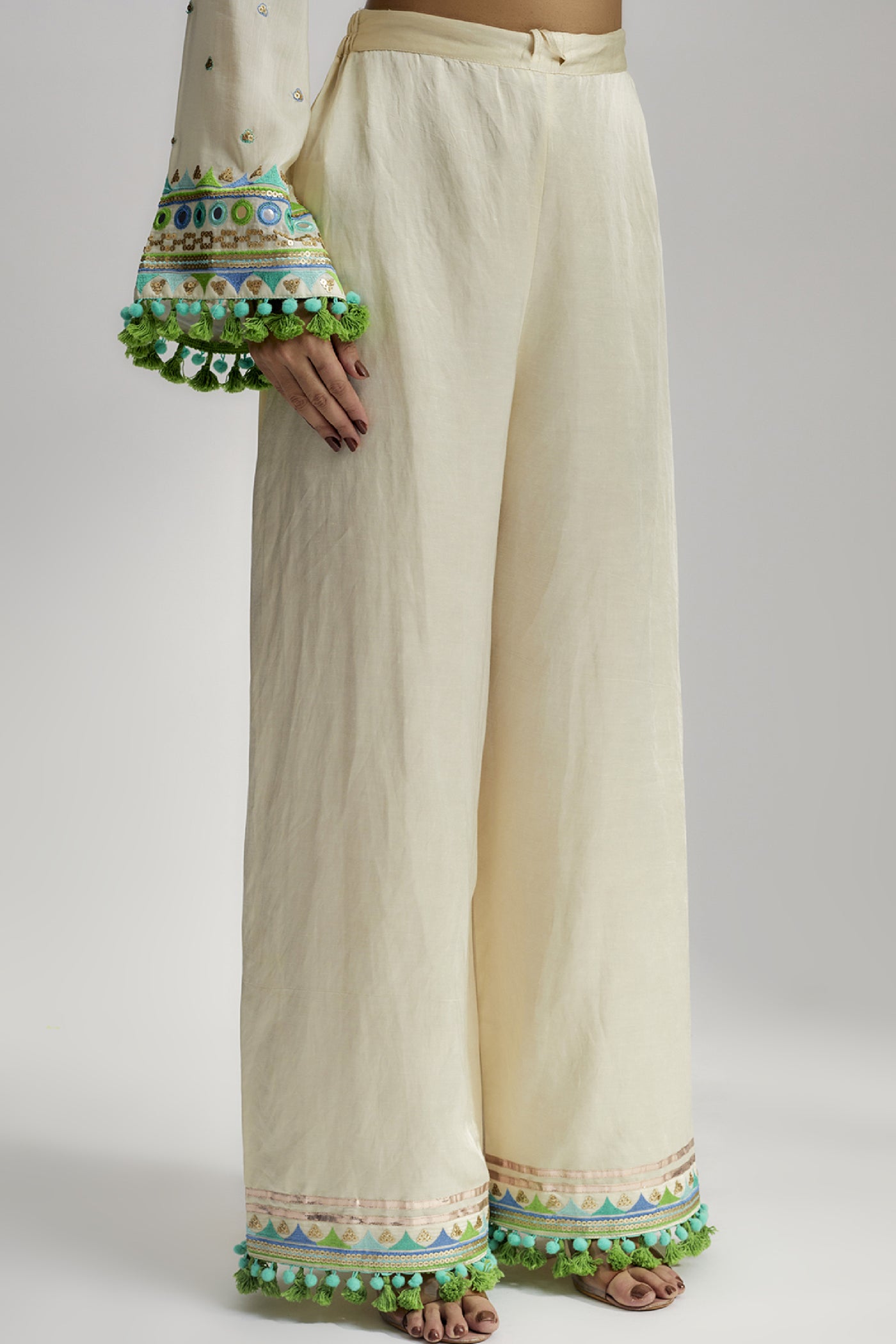 Gopi Vaid Nishika Long Kurta with Palazzo indian designer wear online shopping melange singapore