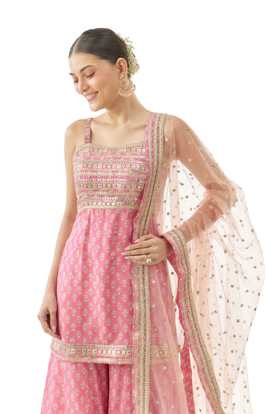 Gopi Vaid Nitya Strappy Set Pink indian  designer wear online shopping melange singapore