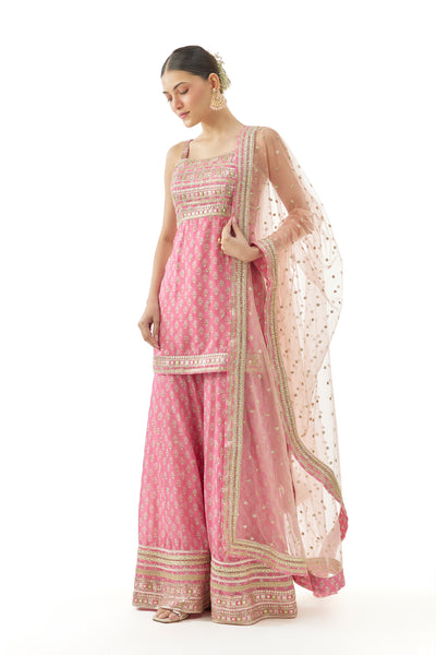 Gopi Vaid Nitya Strappy Set Pink indian  designer wear online shopping melange singapore