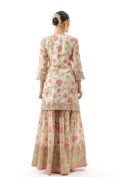 Gopi Vaid Niyati Sharara Set Ivory indian designer wear online shopping melange singapore