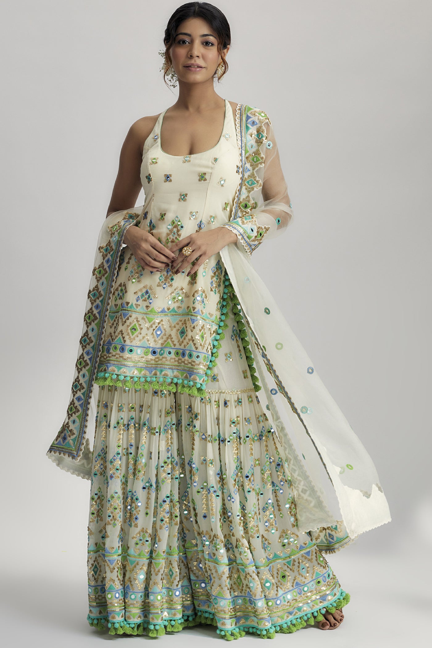 Gopi Vaid Pritika Sharara Set indian designer wear online shopping melange singapore 