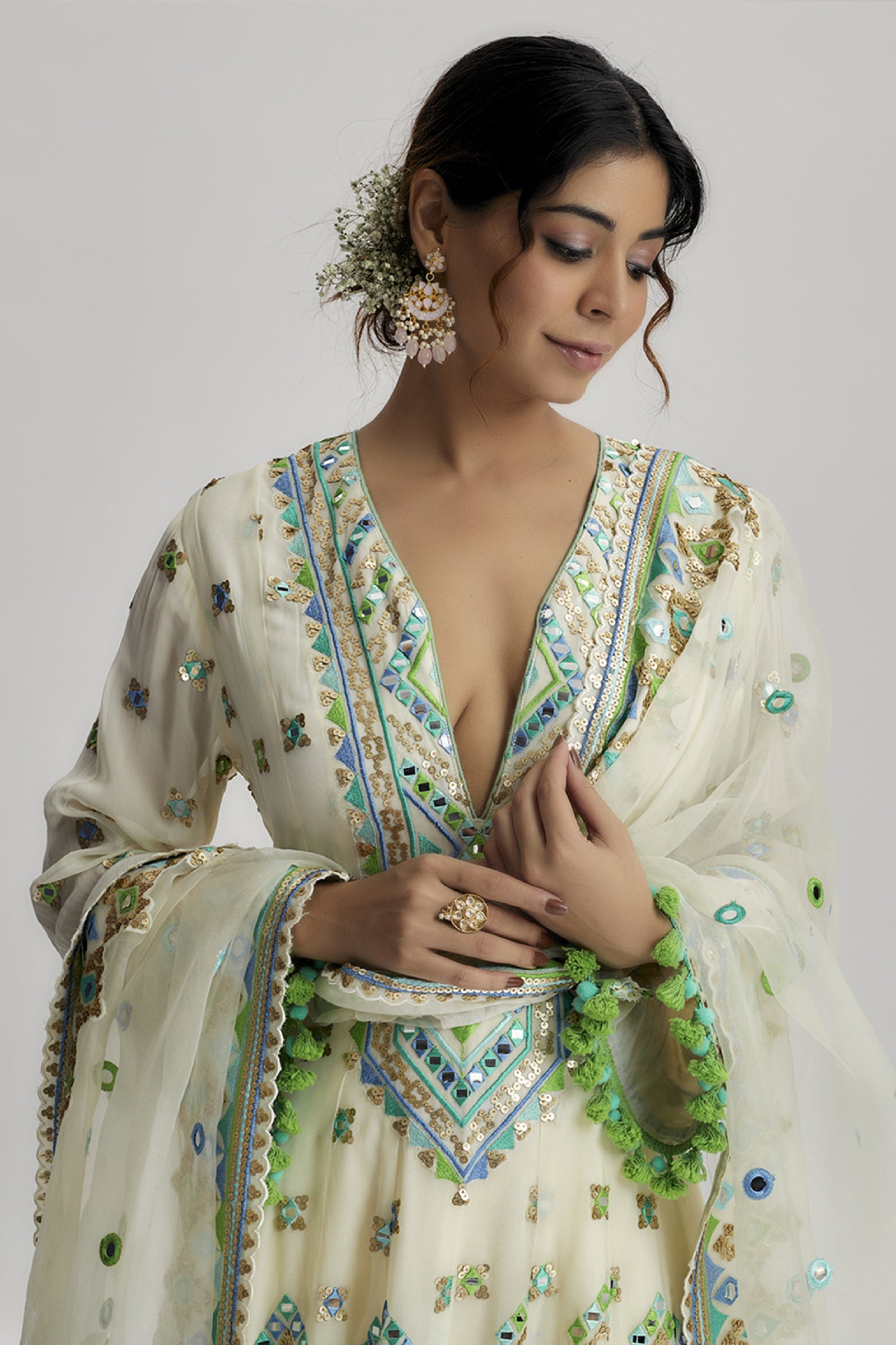 Gopi Vaid Priyal Dhoti Set indian designer wear online shopping melange singapore 