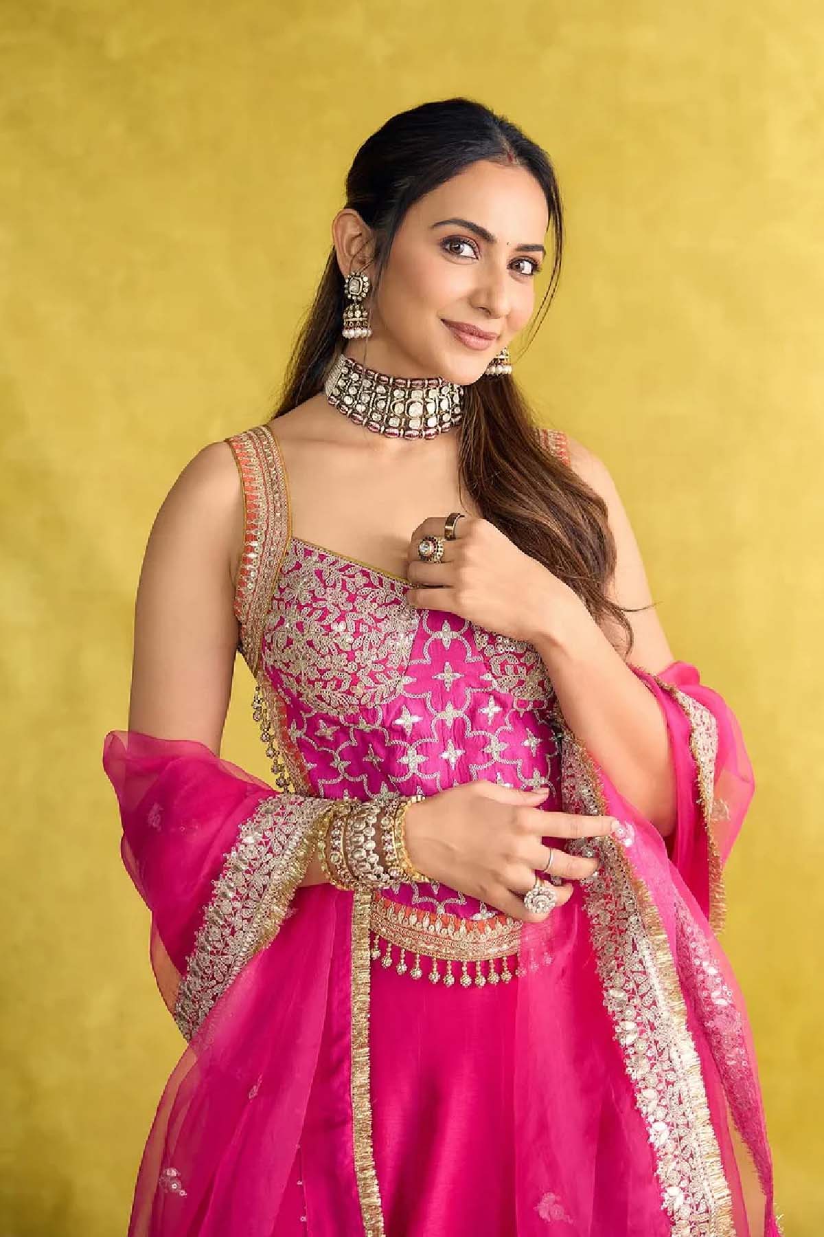 Gopi Vaid Rakulpreet in Mariyam Lehenga Set indian designer wear online shopping melange singapore 