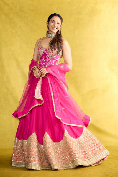 Gopi Vaid Rakulpreet in Mariyam Lehenga Set indian designer wear online shopping melange singapore 