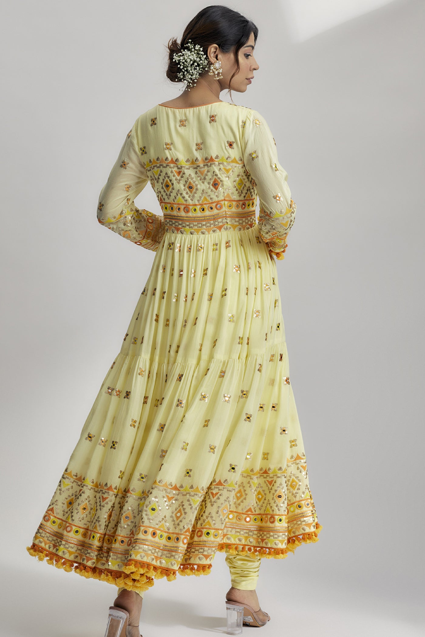 Gopi Vaid Riana Tiered AG With Churidar indian designer wear online shopping melange singapore