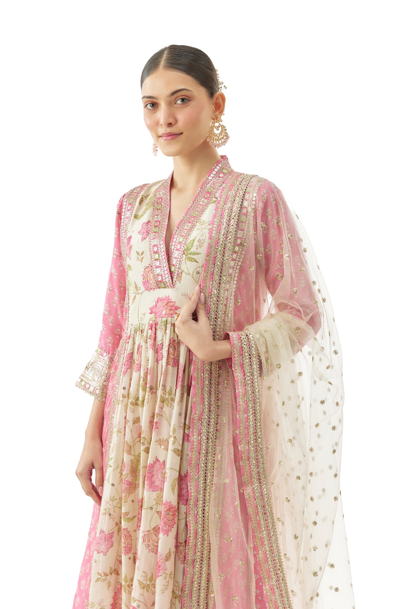 Gopi Vaid Riya Tunic With Palazzo And Dupatta Indian designer wear online shopping melange singapore