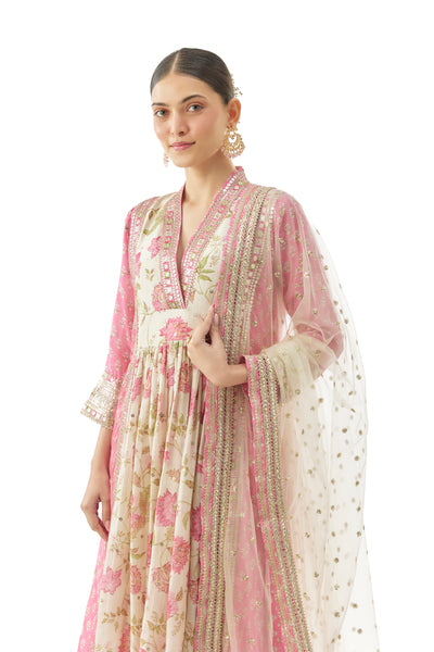 Gopi Vaid Riya Tunic With Palazzo And Dupatta Indian designer wear online shopping melange singapore