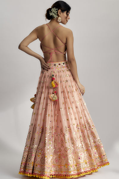 Gopi Vaid Ruah Gathered Lehenga Set indian designer wear online shopping melange singapore