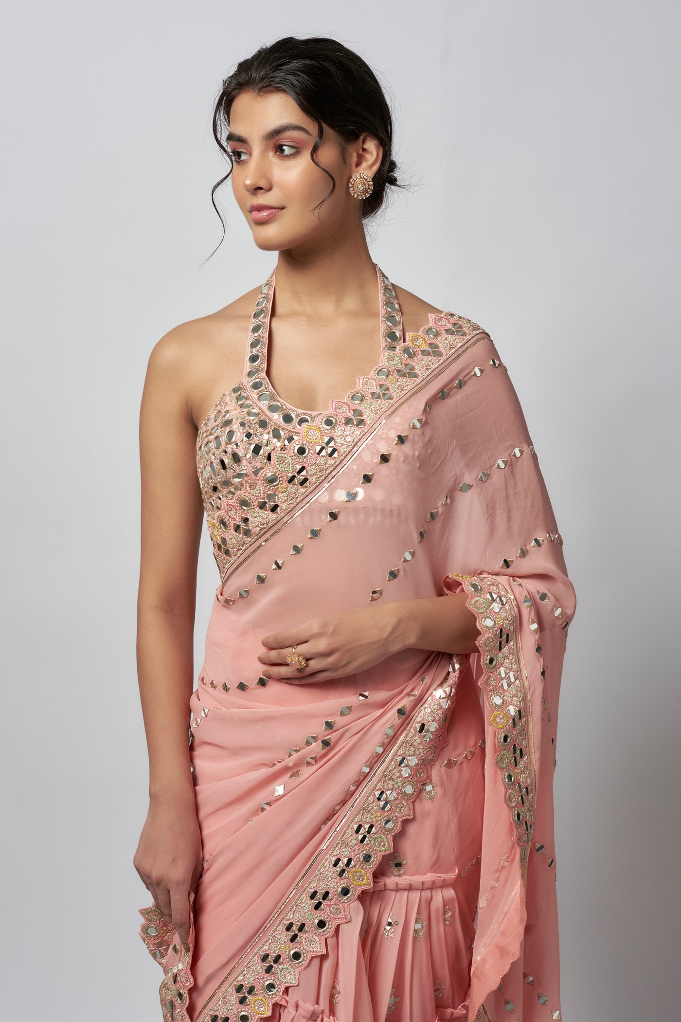 Gopi Vaid Shama Saree Set indian designer wear online shopping melange singapore
