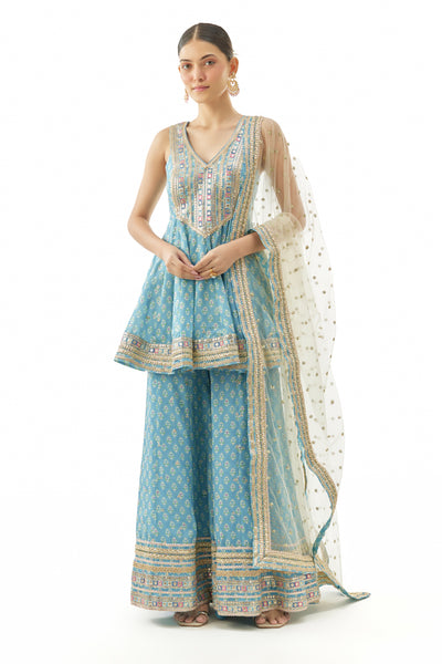 Gopi Vaid Simoni Peplum Set Indian designer wear online shopping melange singapore