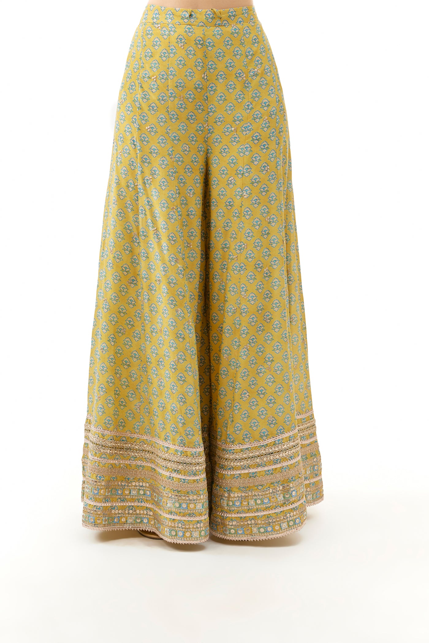 Gopi Vaid Simoni Peplum Set Yellow Indian designer wear online shopping melange singapore
