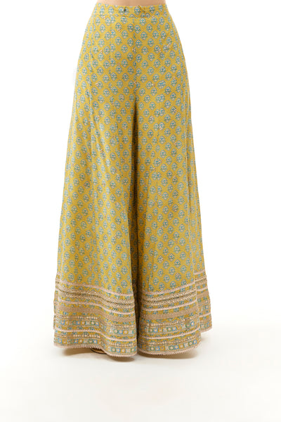 Gopi Vaid Simoni Peplum Set Yellow Indian designer wear online shopping melange singapore
