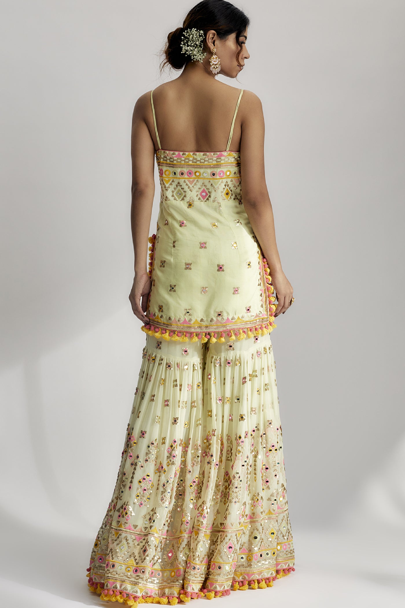 Gopi Vaid Sonia Strappy Sharara Set Indian designer wear online shopping melange singapore