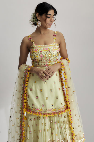 Gopi Vaid Sonia Strappy Sharara Set Indian designer wear online shopping melange singapore
