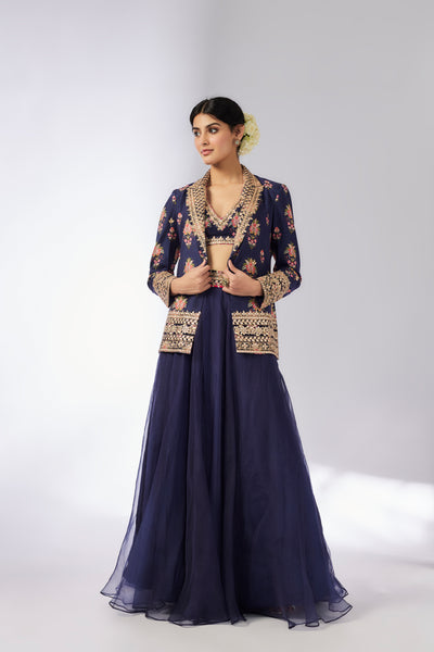 Gopi Vaid Unnati Lehenga Set indian designer wear online shopping melange singapore
