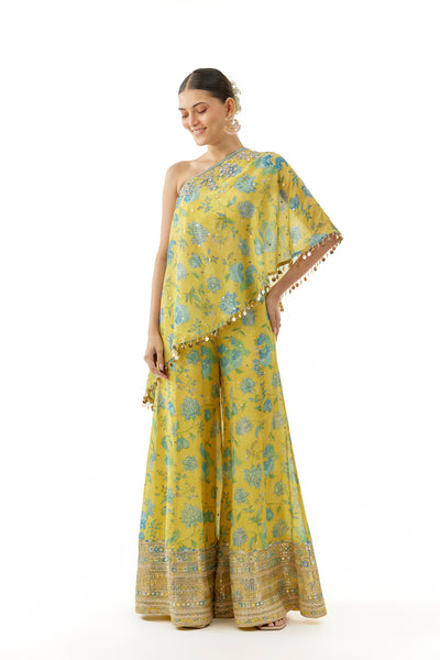 Gopi Vaid Vanshita One-Shoulder Set indian designer wear online shopping melange singapore
