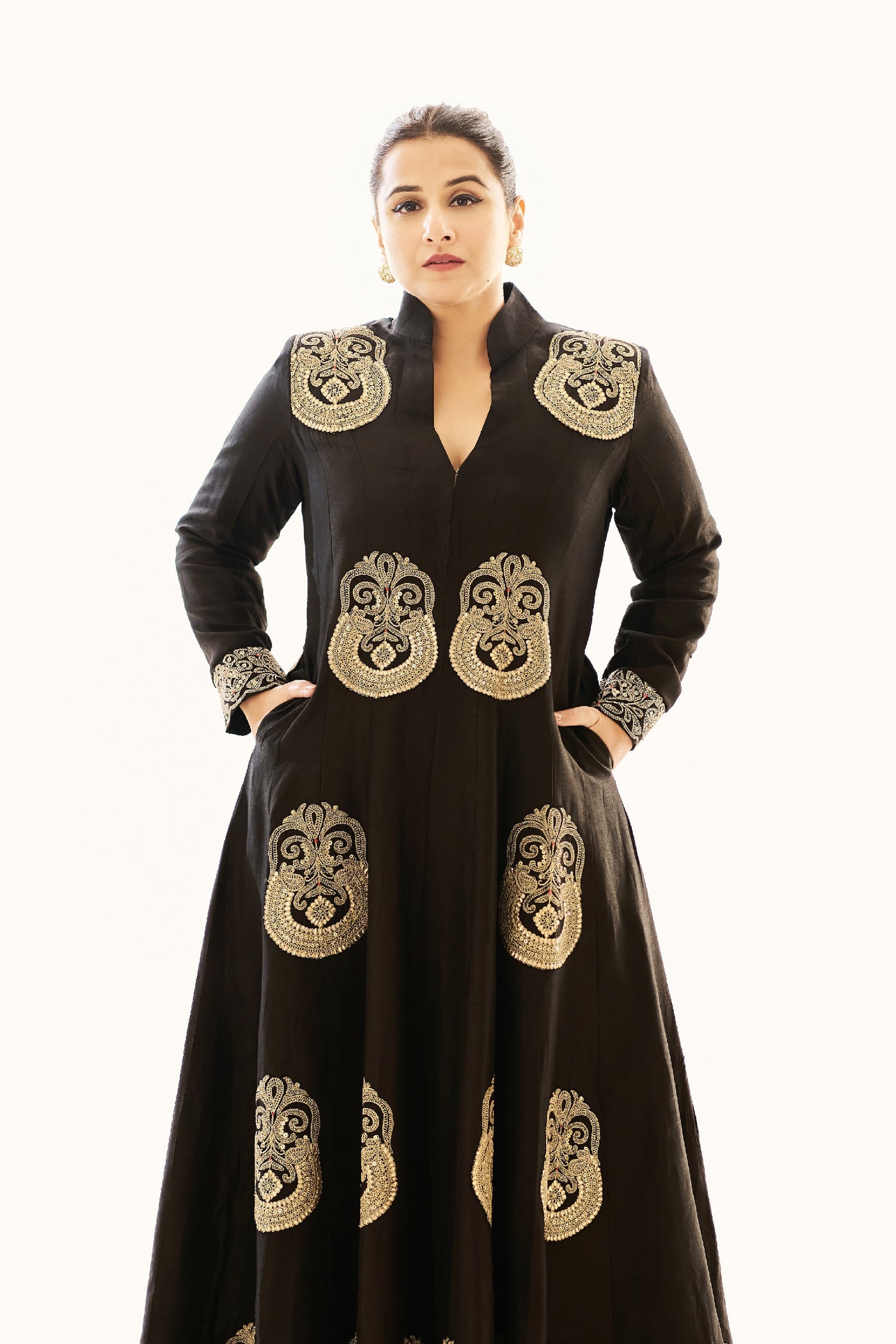 Gopi Vaid Vidya Balan In Golconda  Fo Jacket Set Indian designer wear online shopping melange singapore