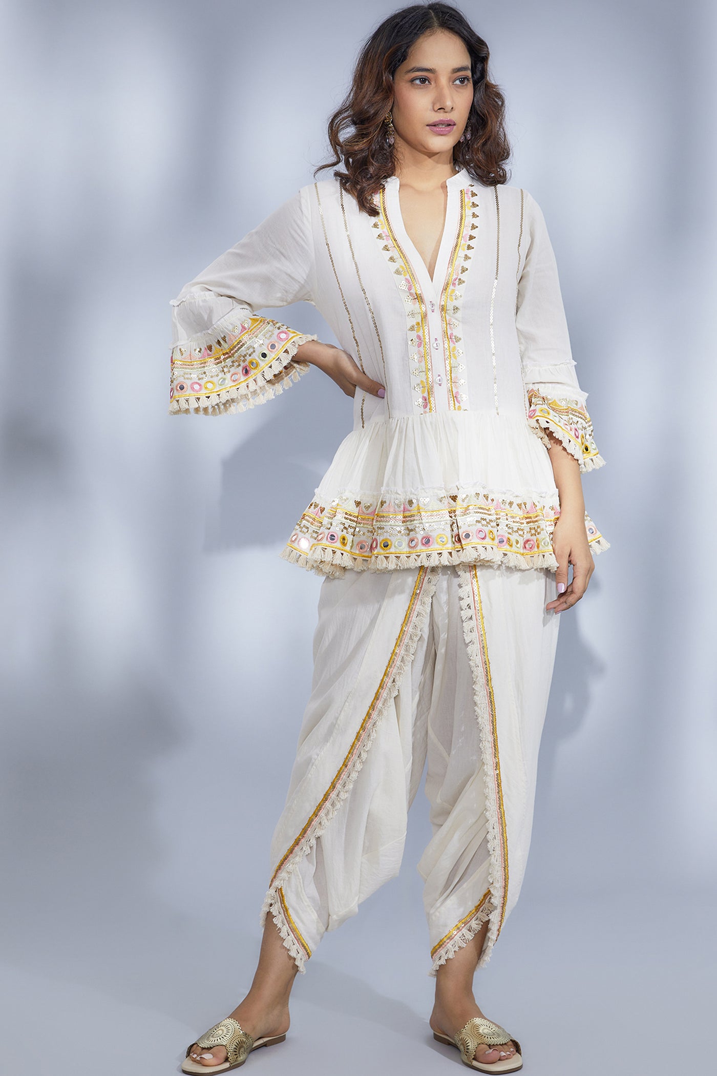 Gopi Vaid Yara Dhoti Set indian designer wear online shopping melange singapore