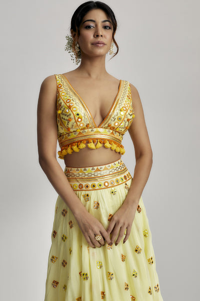 Gopi Vaid Yasti Victorian Skirt Set indian designer wear online shopping melange singapore