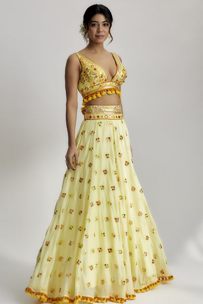 Gopi Vaid Yasti Victorian Skirt Set indian designer wear online shopping melange singapore