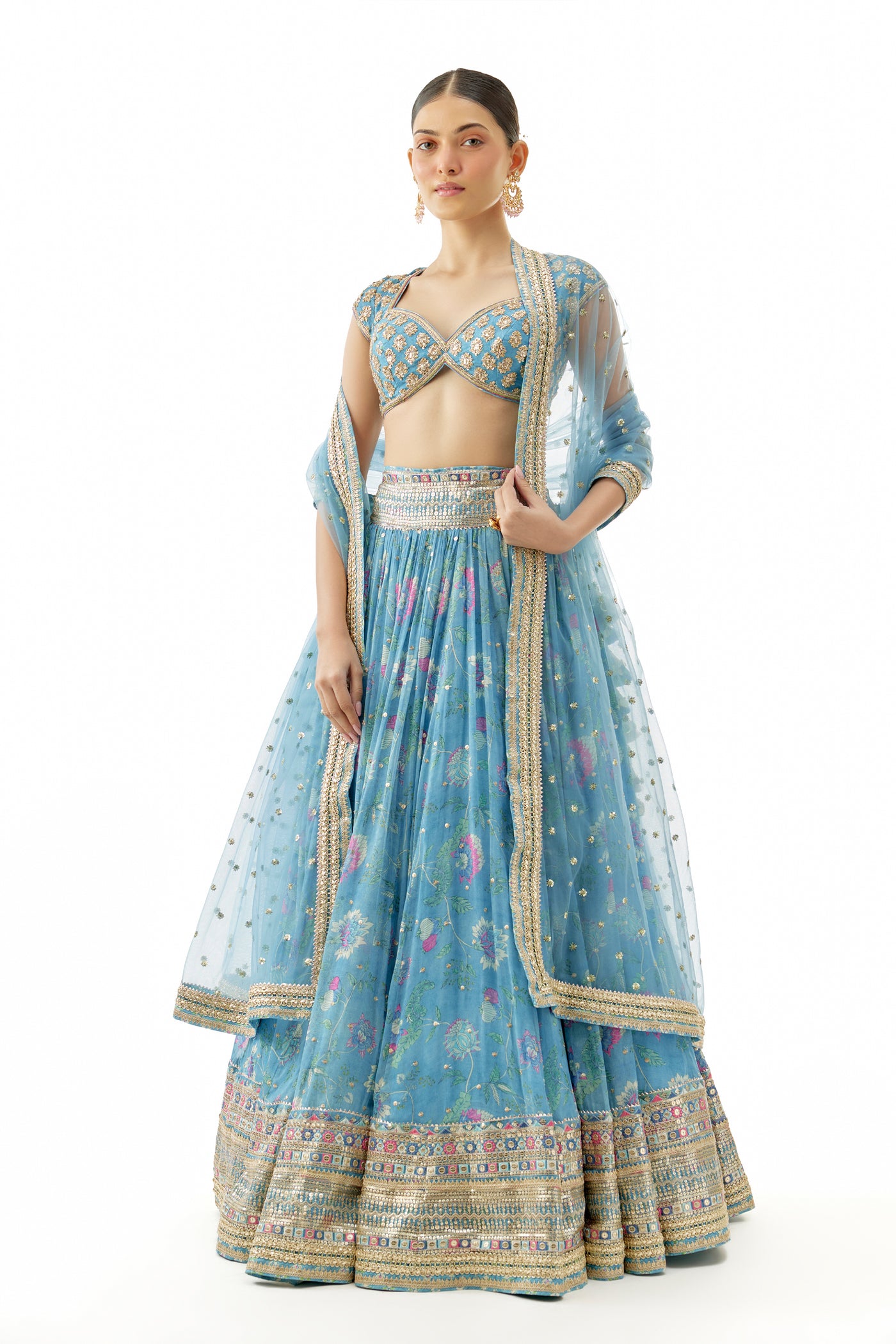 Gopi Vaid Zil Lehenga Set Indian designer wear online shopping melange singapore