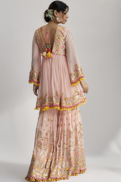 Gopi Vaid Zohra Peplum with Sharara indian designer wear online shopping melange singapore