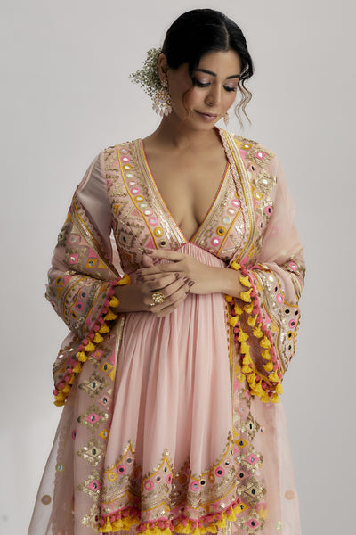 Gopi Vaid Zohra Peplum with Sharara indian designer wear online shopping melange singapore
