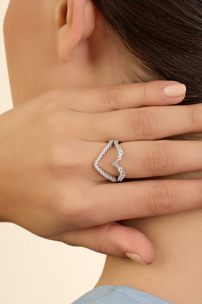 Isharaya Big Heart Ring indian designer wear online shopping melange singapore