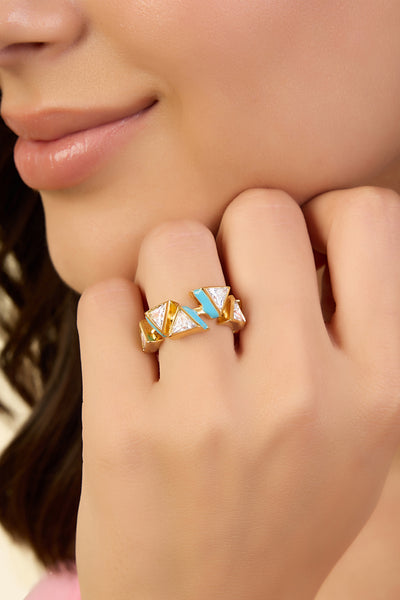 Isharaya Blue Triangles Infinity Ring indian designer wear online shopping melange singapore