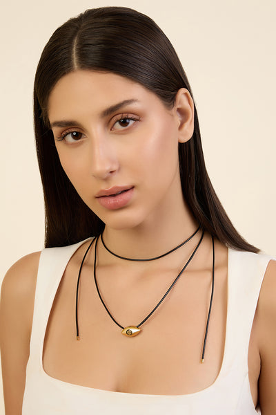 Isharaya Gold Evil Eye Necklace indian designer wear online shopping melange singapore