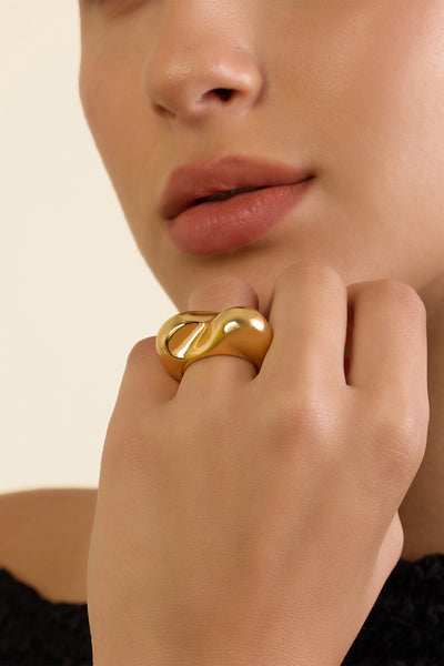 Isharaya Gold Heart Ring indian designer wear online shopping melange singapore