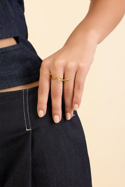 Isharaya Gold Slither Ring indian designer wear online shopping melange singapore