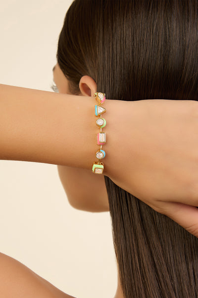 Isharaya Multicolor Enamel Bracelet indian designer wear online shopping melange singapore