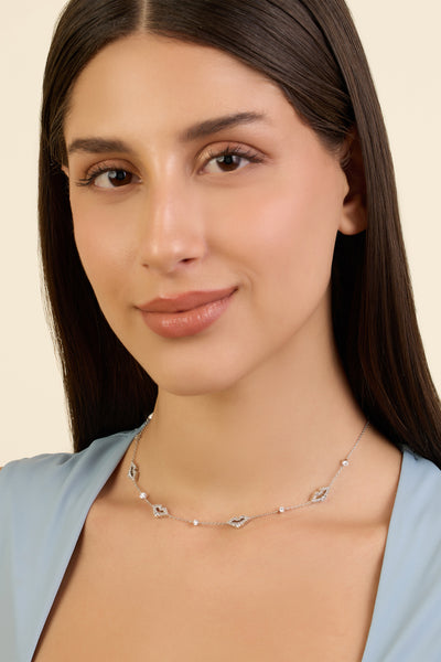 Isharaya Silver Lips Necklace indian designer wear online shopping melange singapore